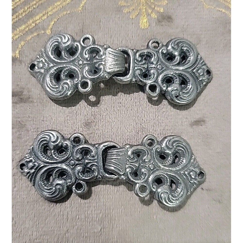 Tinn-Per Norwegian Pewter Clasp For Sweaters/Cardigans Lot of 2 Sets 30 mm Clasp